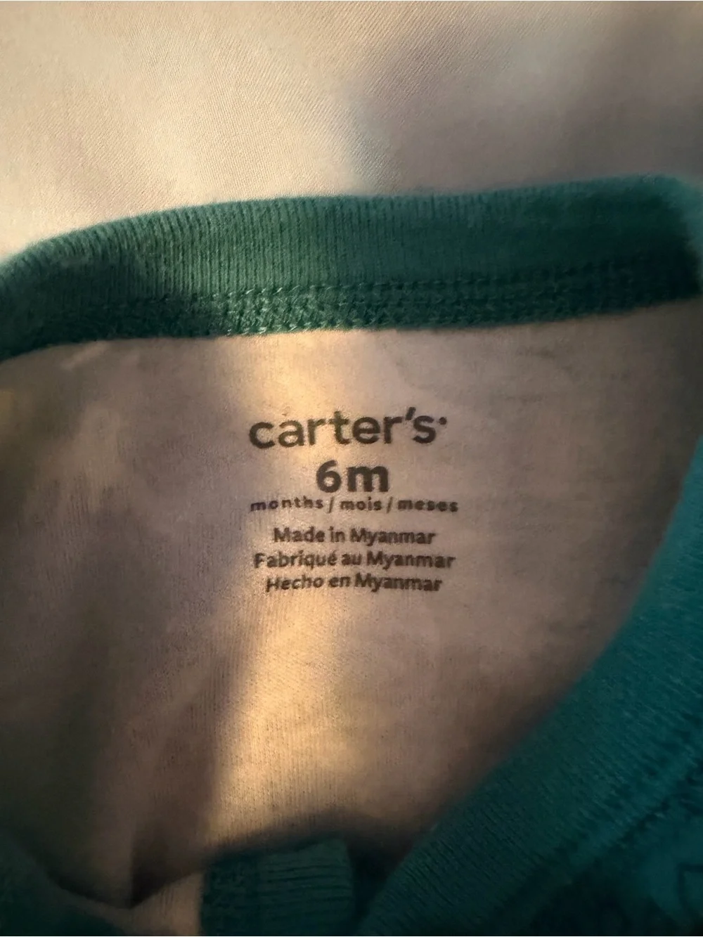 Carter's Baby Footed One-Piece Pajamas - Teal, Aqua, Cream, Light Blue